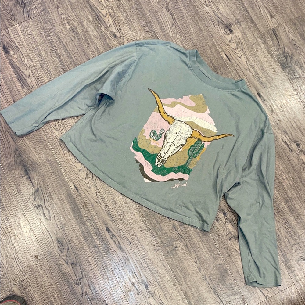 Ariat Olive Boxy Crop Top